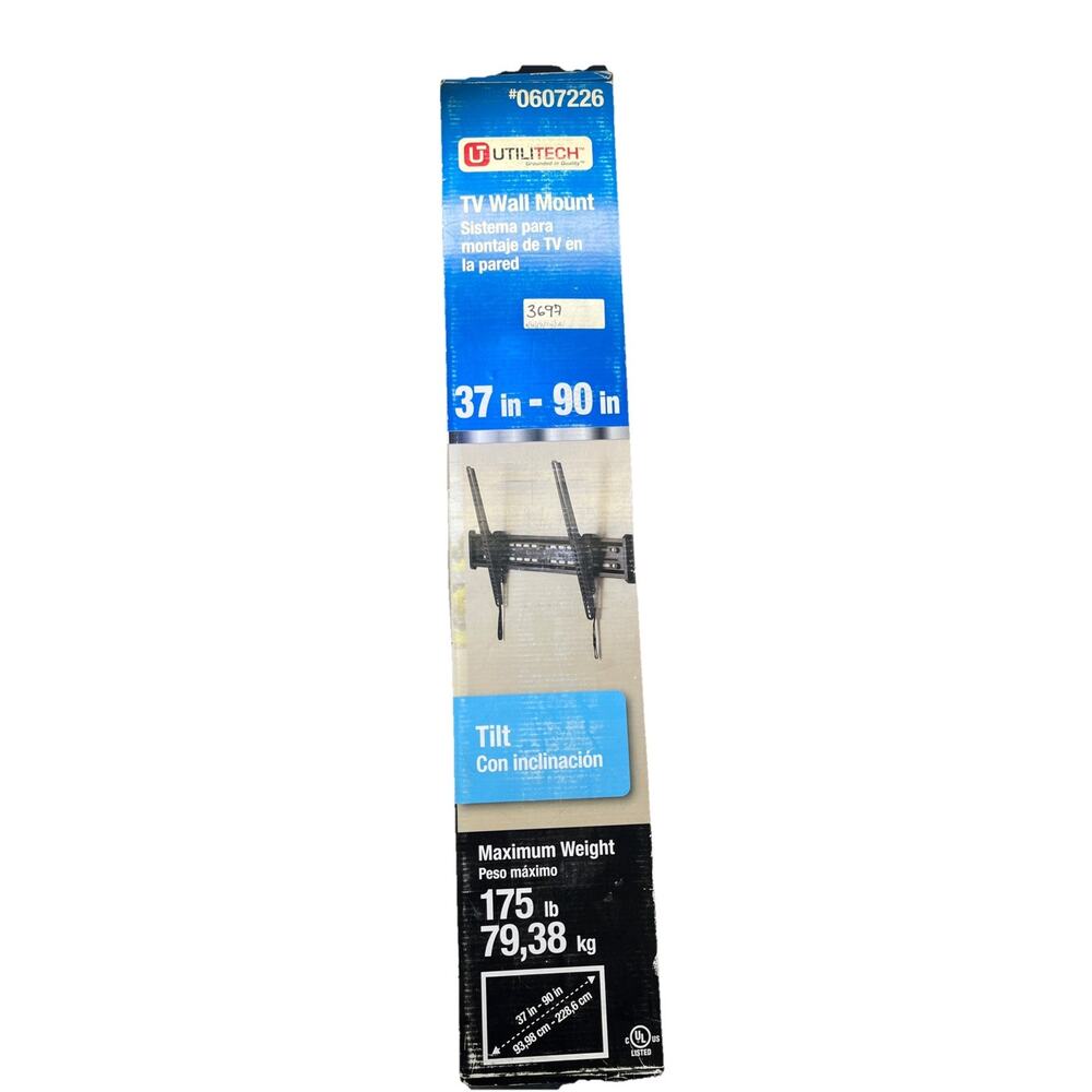 Utilitech Steel Tilt Wall TV Mount for TVs 37" to 90" supports 175lb #0607226